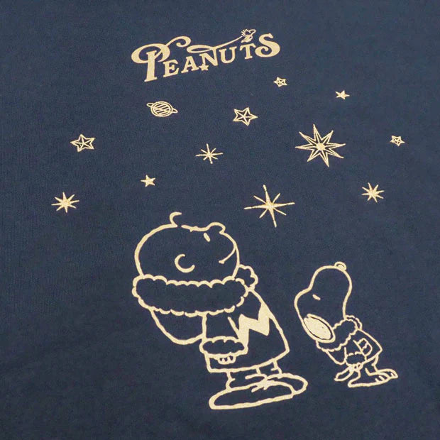 USJ PEANUTS 聖誕系列 - Snoopy & Charlie Brown 深藍色毛毛袖衛衣