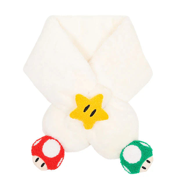 【Order】USJ Mario Super Star Mushroom Fur Muffler/Mittens/Knitted Hat (Kids)