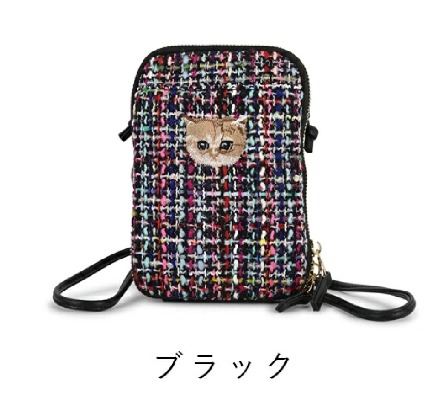 【訂貨】Paul & Joe 刺繡貓咪 Tweed 手機袋 電話袋