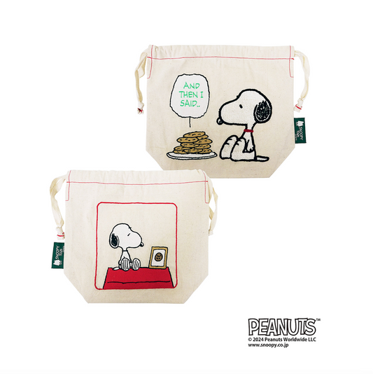 Snoopy 刺繡索繩袋
