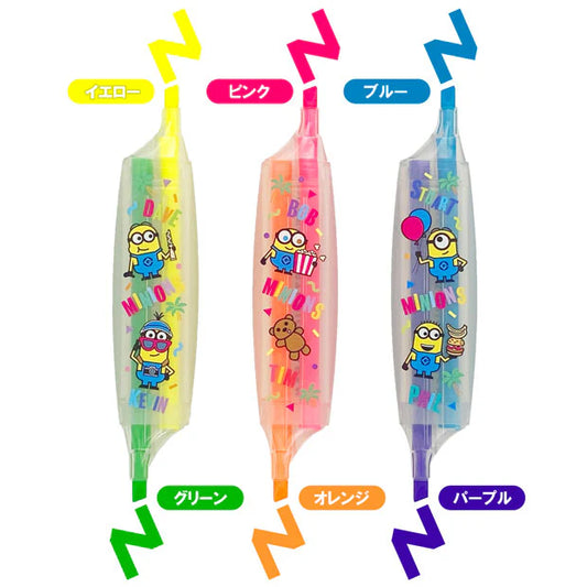 【Order】USJ Minions 6-color highlighter pen twin marker set