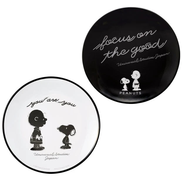【訂貨】USJ Peanuts Snoopy & Charlie Monotone 黑白系列 圓碟套裝