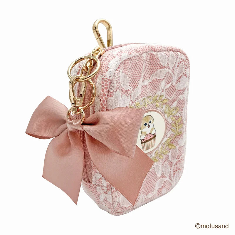 【訂貨】Mofusand 刺繡蕾絲系列 - 貝殼型化妝袋 / 長方形小包掛飾