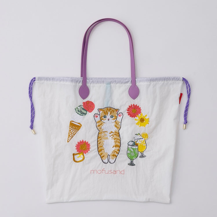 【Order】Mofusand Embroidered Eco Bag Tote Bag Cosmetic Pouch
