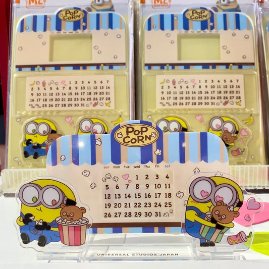 【Order】USJ Minions Bob & Tim Popcorn Series Stationery - Perpetual Calendar