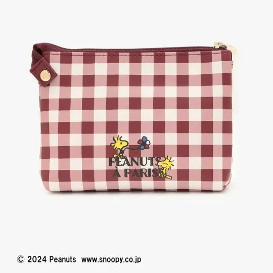 Snoopy & Woodstock 紅色格仔 Pouch