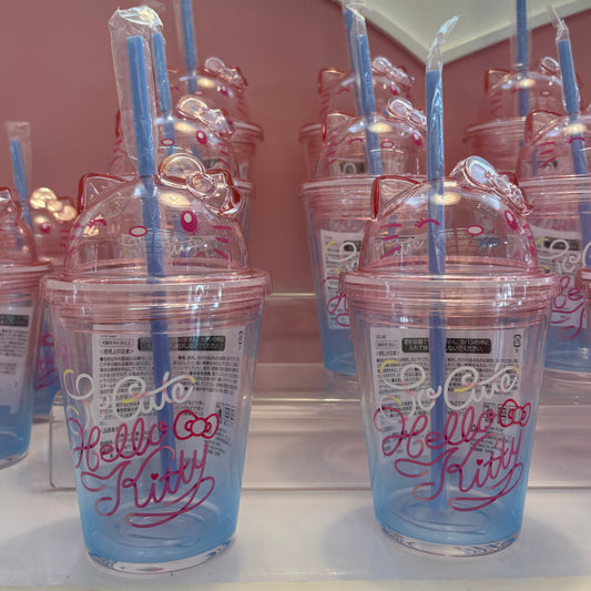 【Order】USJ Hello Kitty plastic drink cup cold tumbler with straw 