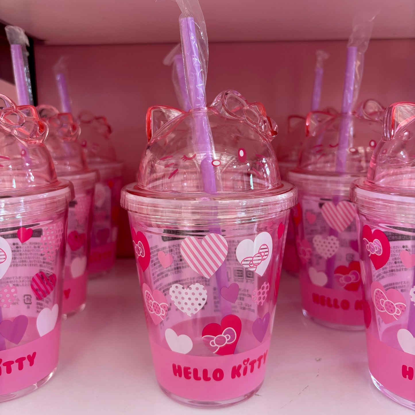 【Order】USJ Hello Kitty plastic drink cup cold tumbler with straw 