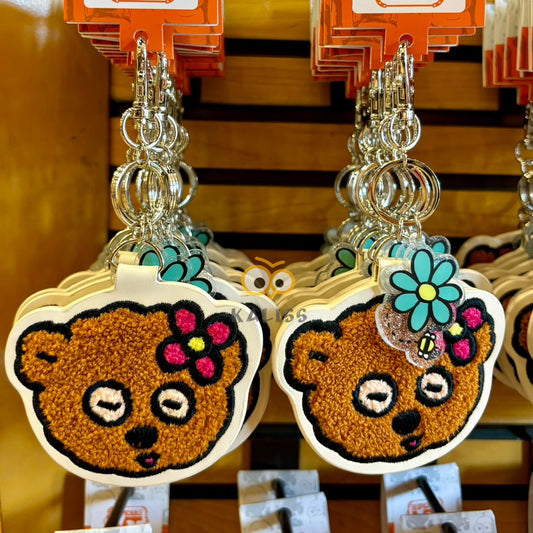 【訂貨】USJ Tim Bear 刺繡花朵 迷你鏡鑰匙扣