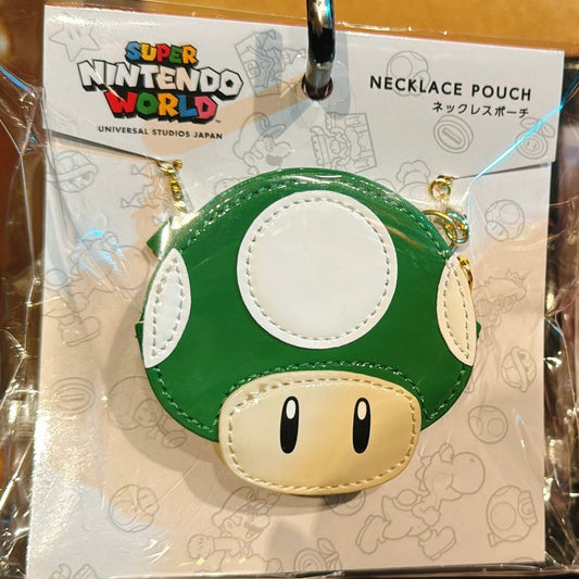 [Order] USJ Mario 1-Up Green Mushroom Necklace Pouch Coin Purse