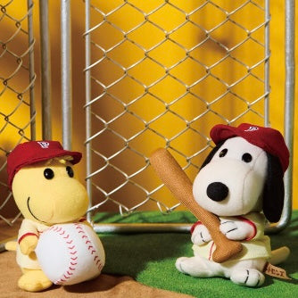 Peanuts Retorons 棒球 - Snoopy & Woodstock 豆袋公仔