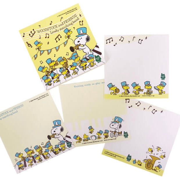 「WOODSTOCK and FRIENDS Lively Marching Band」memo block