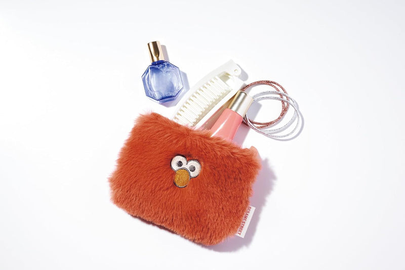 [Order] Sesame Street Elmo & Cookie Monster Fluffy Pouch Cosmetic Bag