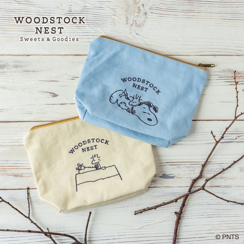 【訂貨】Woodstock Nest 刺繡系列 - 收納袋 / Pouch（藍色）