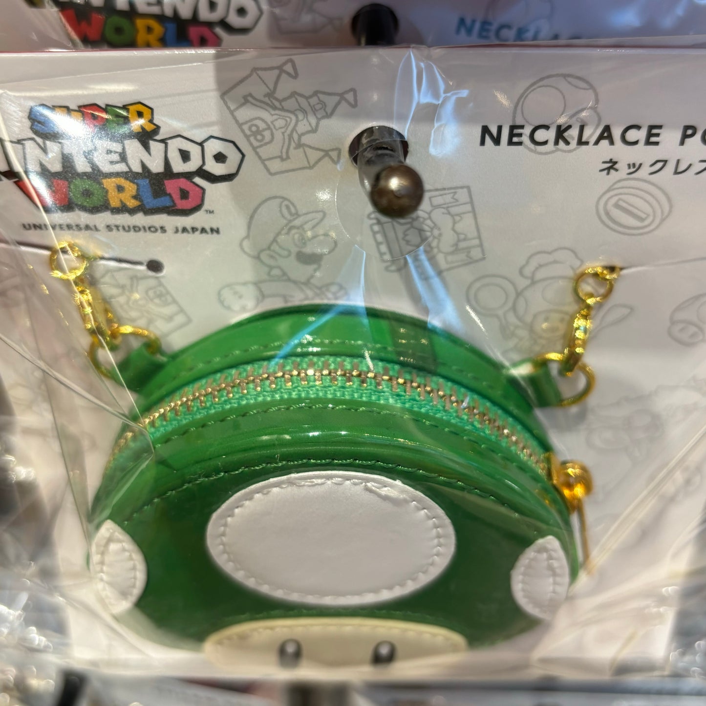 【訂貨】USJ Mario 1-Up 綠色蘑菇 散銀包 零錢包  頸鏈