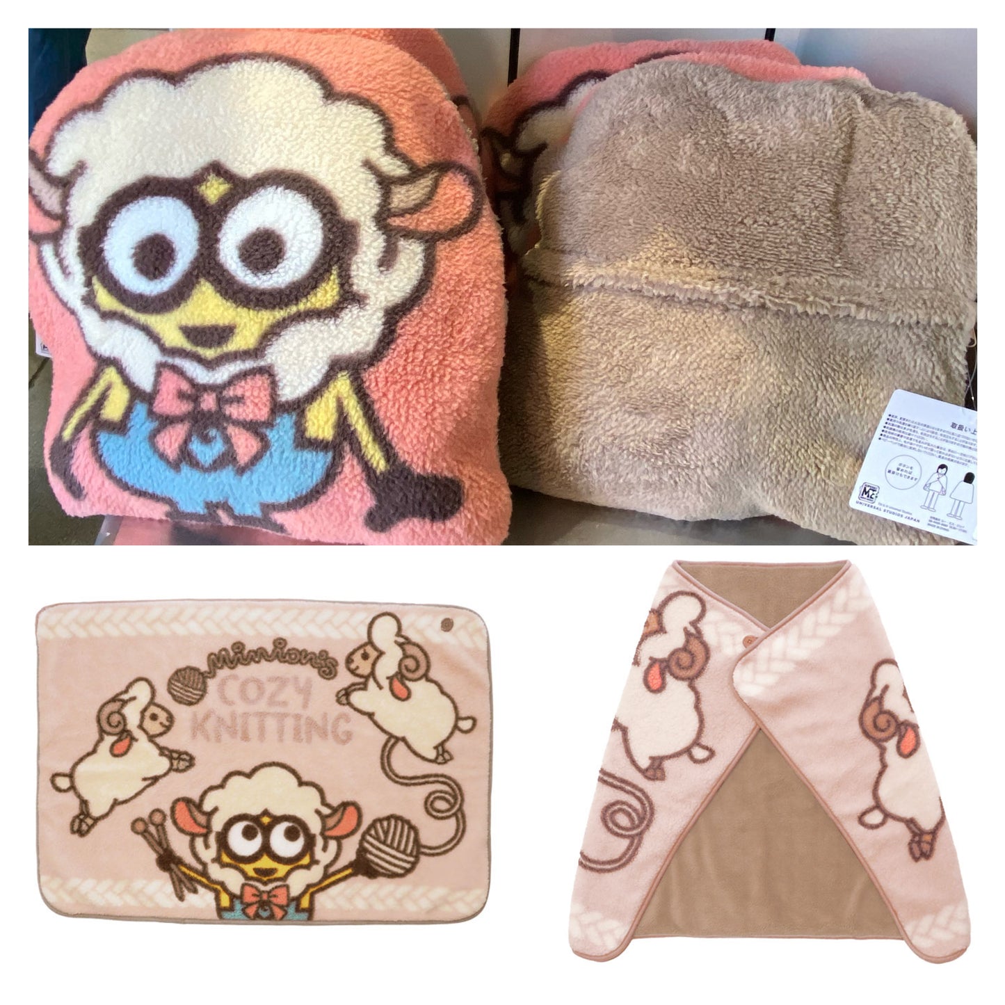 【Order】USJ Minions Cozy Knitting - 2-way Cushion Blanket