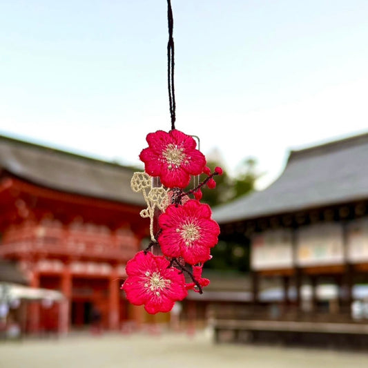 下鴨神社季節限定 - 紅梅蕾絲御守