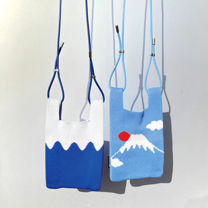 [Order] Mt Fuji x Rootote Baby Roo Knit Crossbody Bag Phone Bag