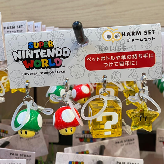 【Order】USJ Mario Question Mark Star Mushroom Marker Charm Set