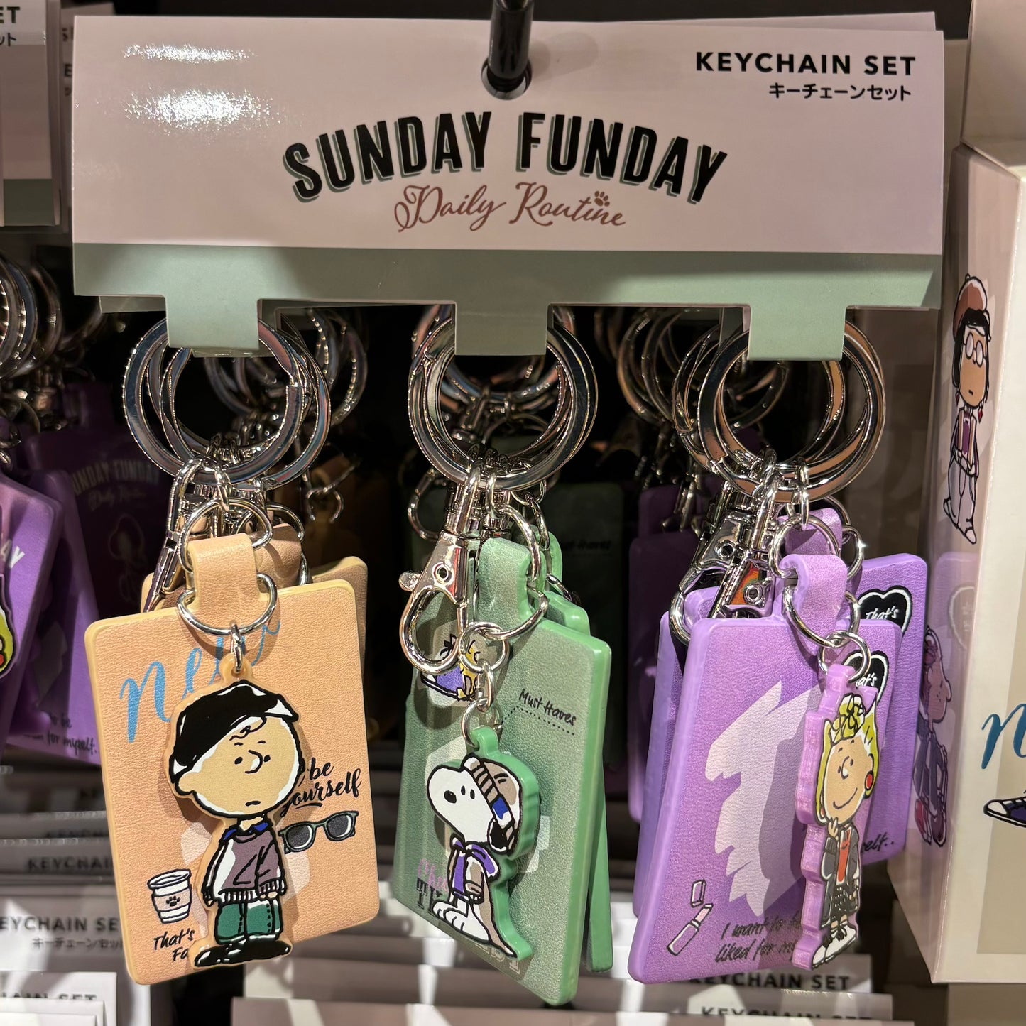 【Order】USJ Peanuts Sunday Funday - Keychain 3pcs set