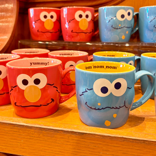 USJ Elmo & Cookie Monster 立體表情瓷杯