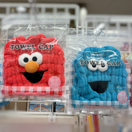 【訂貨】芝麻街 Elmo Cookie Monster 吸水帽 / 毛巾帽