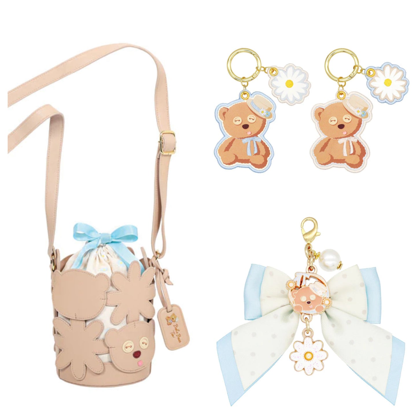 [Order] USJ Tim Bear Spring and Summer Daisy Series - Keychain / Ribbon charm / Handbag