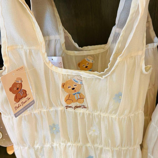 [Order] USJ Tim Bear Spring and Summer Daisy Series - Embroidered Tote Bag Eco Bag