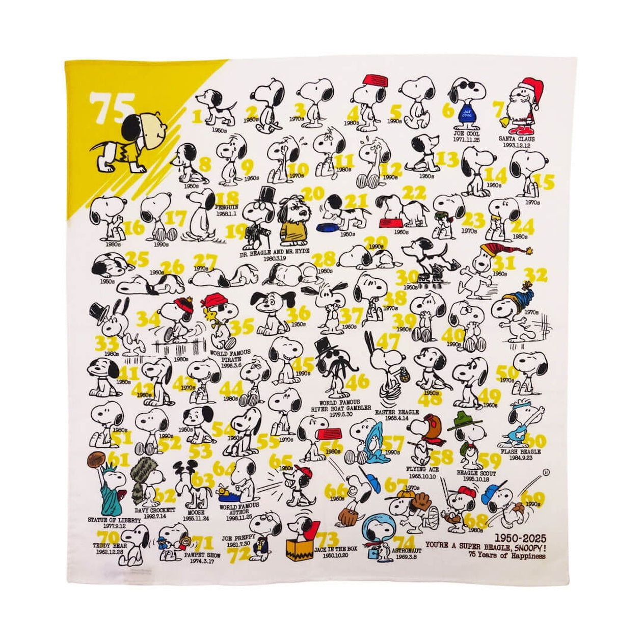 PEANUTS 75週年商品『YELLOW』-方布巾