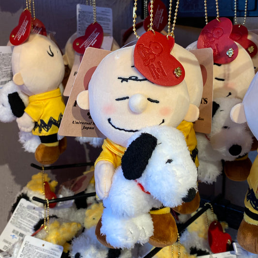 USJ Peanuts Snoopy & Charlie Brown 公仔掛飾（紅心）