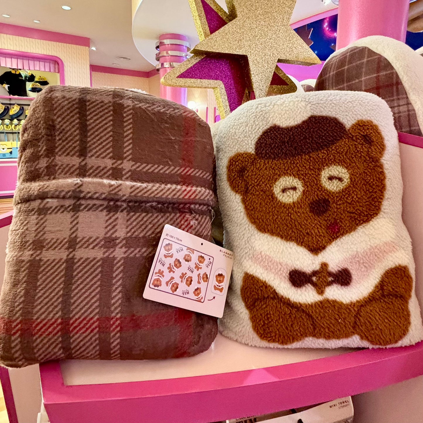 【訂貨】USJ Tim Bear 冬日系列 - 2-way Cushion 毛毯