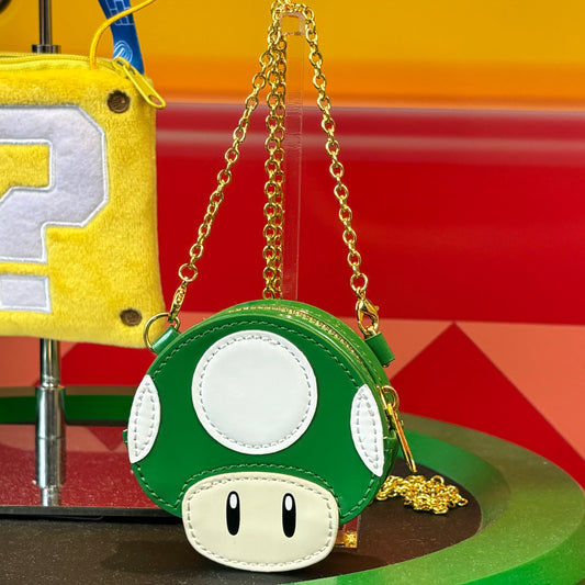 【訂貨】USJ Mario 1-Up 綠色蘑菇 散銀包 零錢包  頸鏈