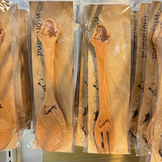 Mofusand 鯊魚貓 木製餐具 （匙羹 / 叉）