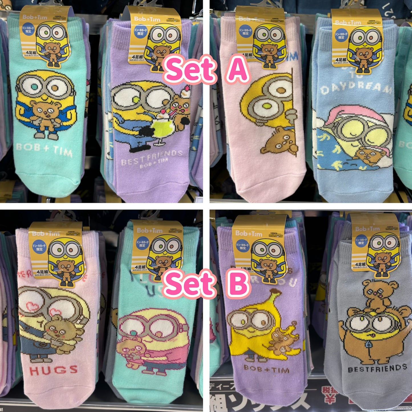 Minions Bob & Tim 女裝襪