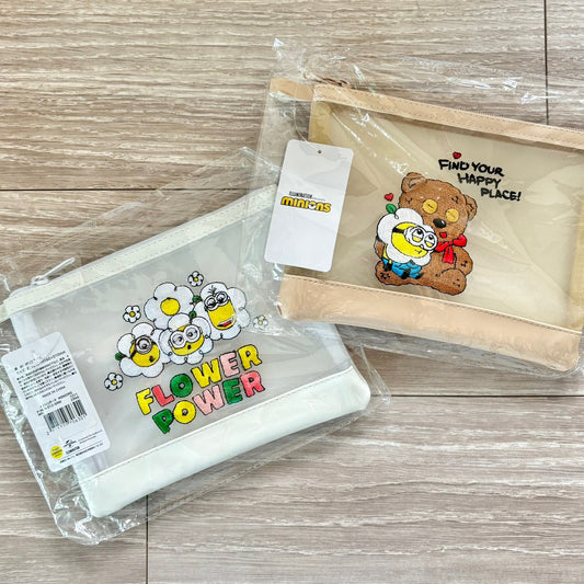 【Order】Minions Bello Daisy Mesh Embroidered Storage Bag / Pouch（2 Options）