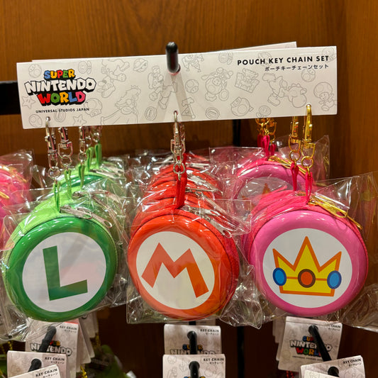 【Order】USJ Mario Luigi & Peach Pouch Keychain Set