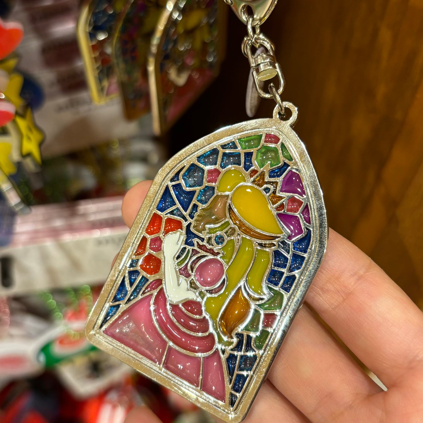 【Order】USJ Princess Peach Stained Glass Style Keychain