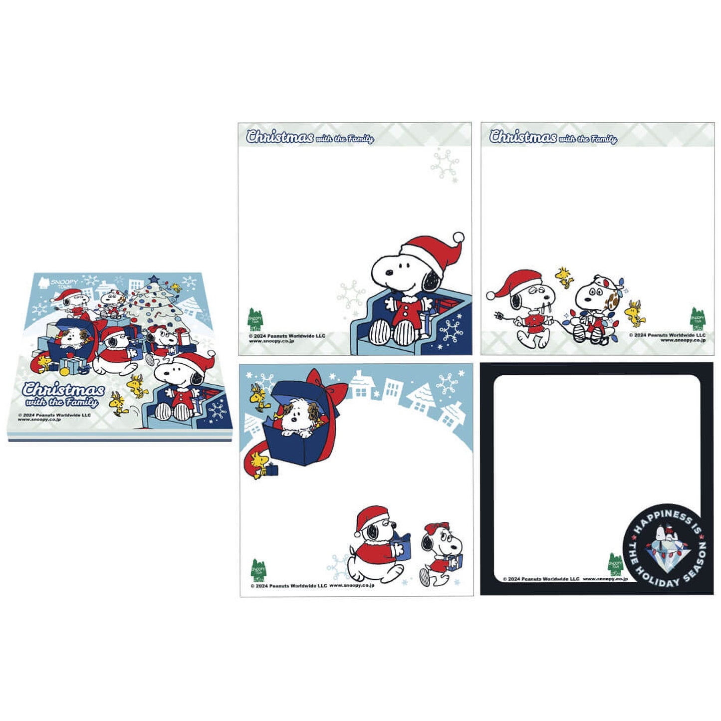 【Order】Snoopy Christmas with the Family - Masking Tape/Postcard/Memo Block