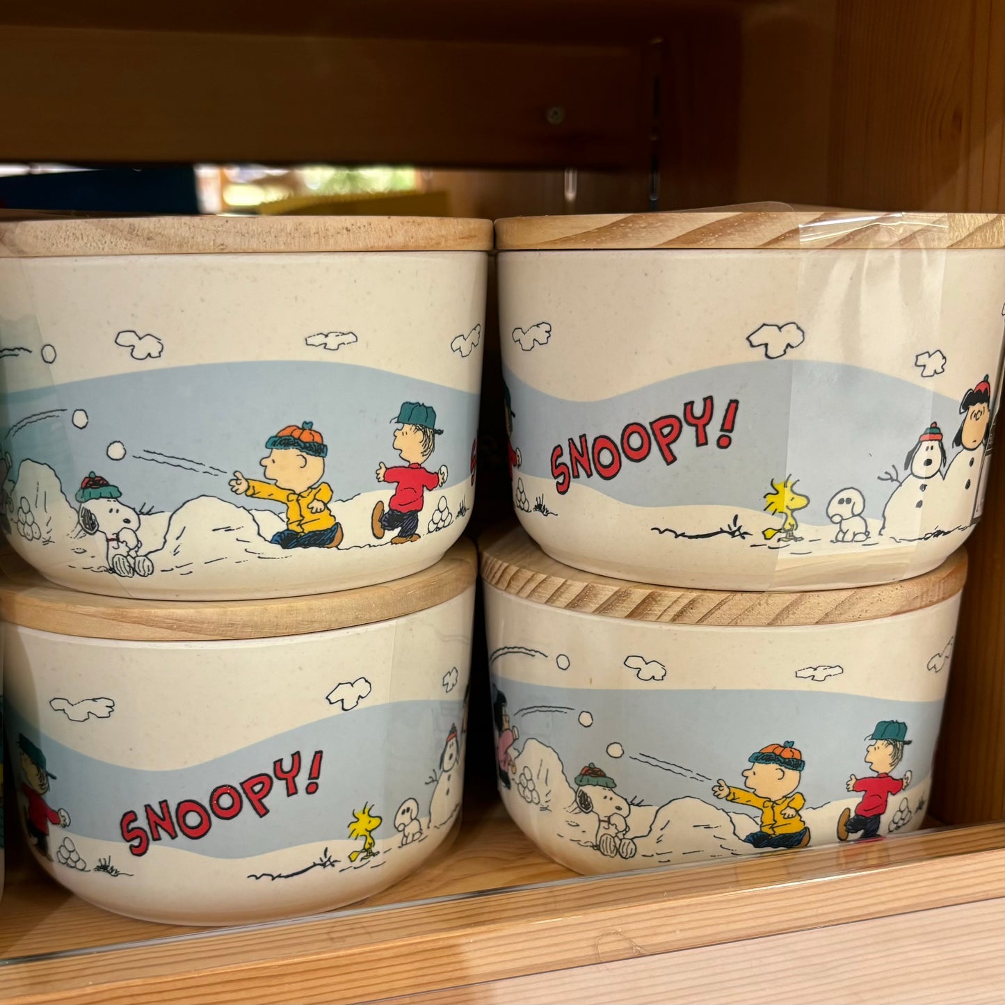 Snoopy 聖誕竹製小食盒