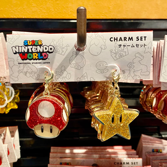 【Order】USJ Mario Super Star & Mushroom Metal Charm Set