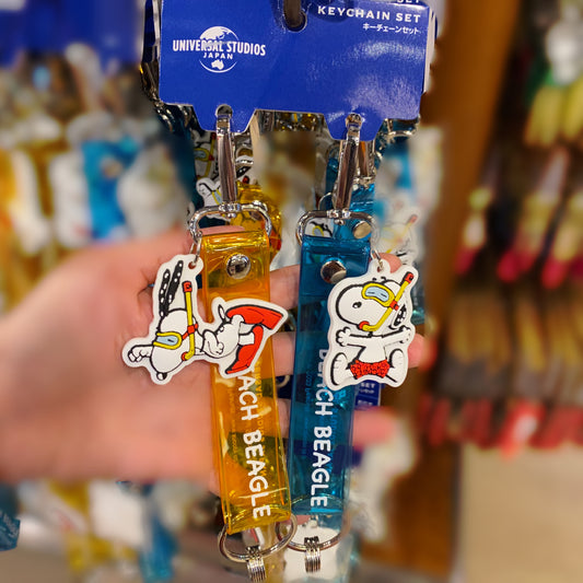 【訂貨】USJ Snoopy Beach Beagle Keychain Set