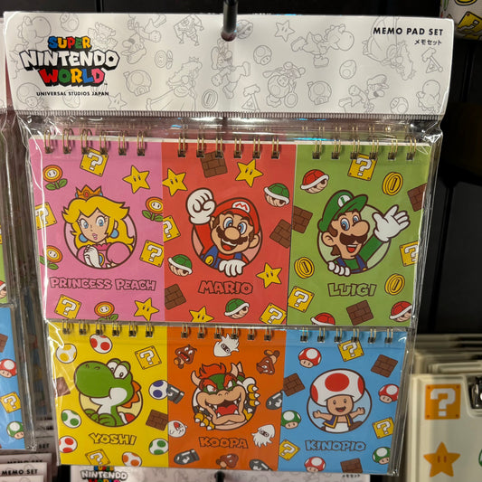 USJ Mario 多角色 Memo Pad Set