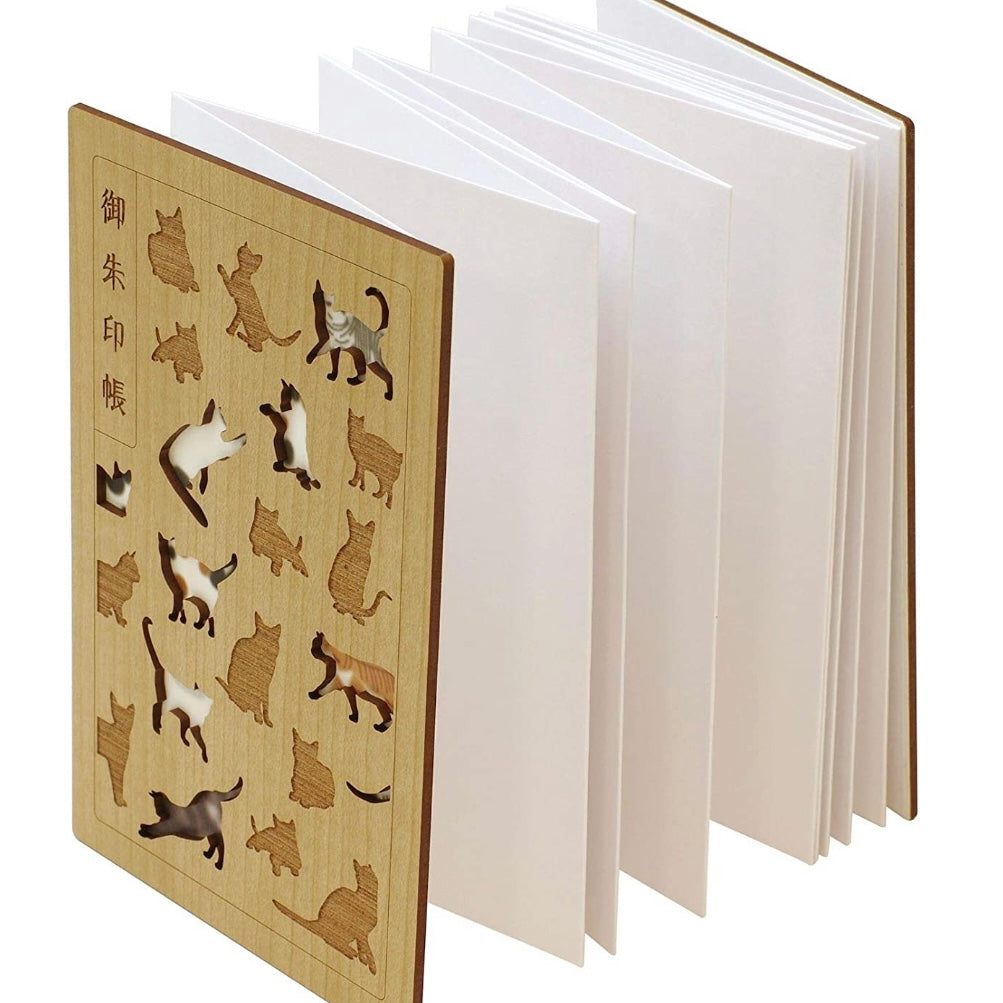 【Order | Nov】Japan Wooden Goshuin Book - Cat | Cut-off： Nov8