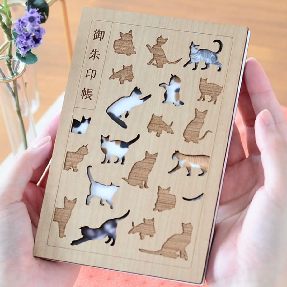 【Order | Nov】Japan Wooden Goshuin Book - Cat | Cut-off： Nov8