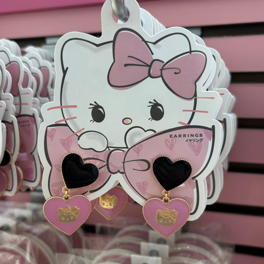 USJ Hello Kitty 春夏蝴蝶結系列 - 心型耳環