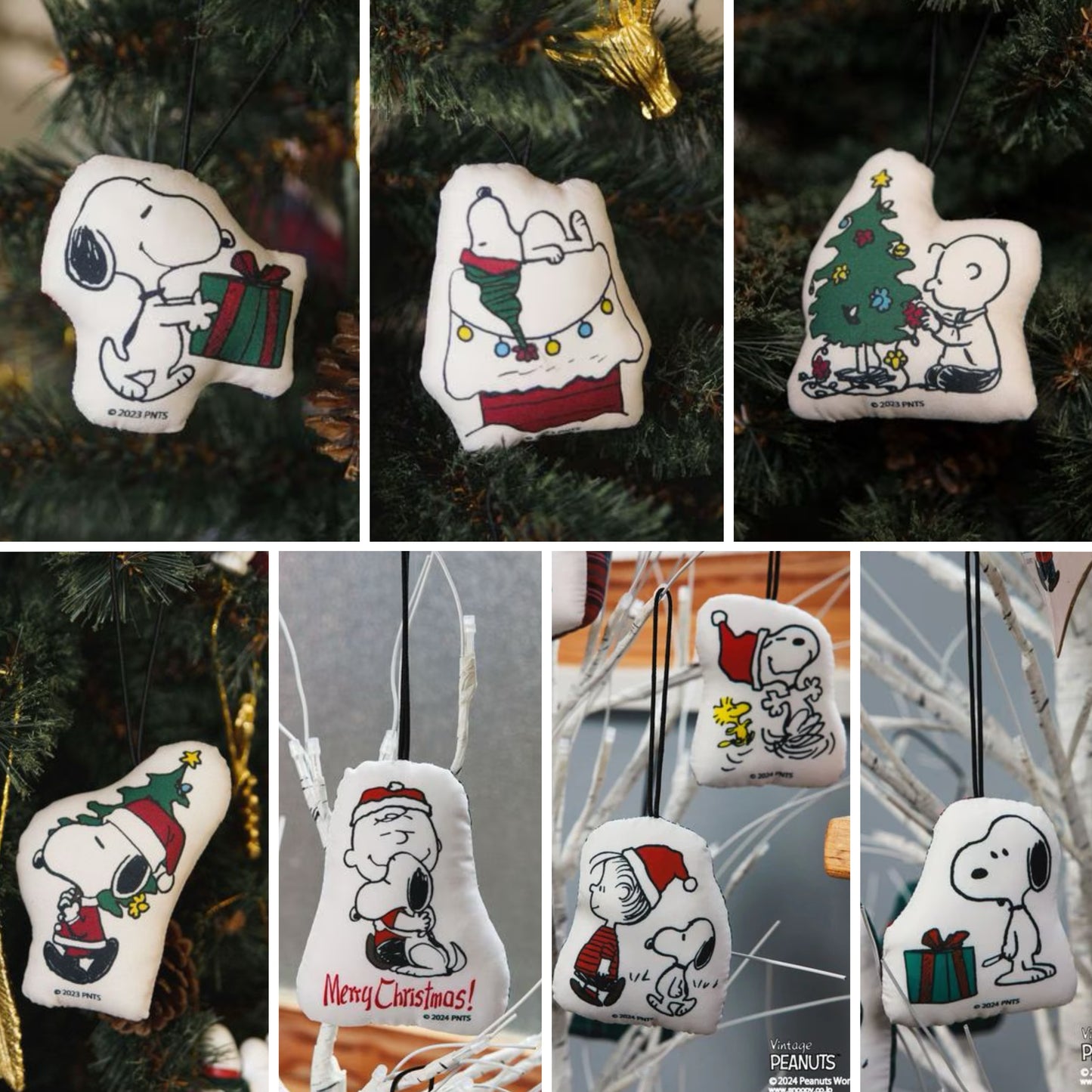 Peanuts Snoopy Vintage Christmas 2024 布製聖誕樹掛飾