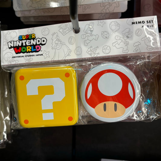 【訂貨】USJ Mario 蘑菇問號 小鐵盒 Memo Box