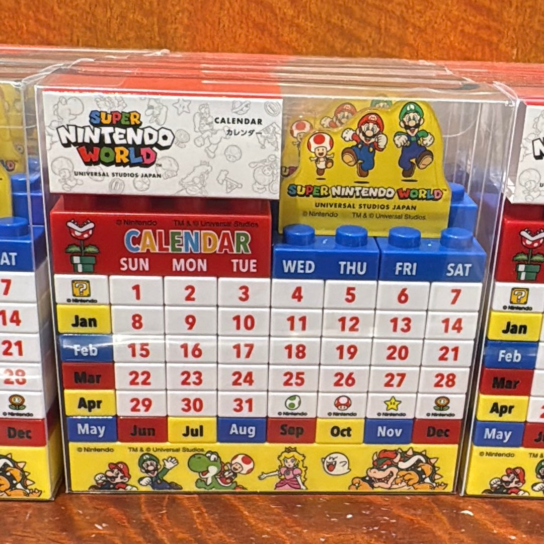 【Order】USJ Super Nintendo World Building Block Perpetual Calendar Desk Calendar 