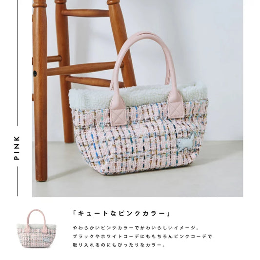 Paul & Joe 刺繡貓咪 Tweed Tote Bag 手挽袋