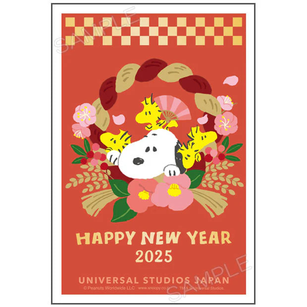 USJ 年賀狀 新年明信片 2024 - Snoopy & Woodstock